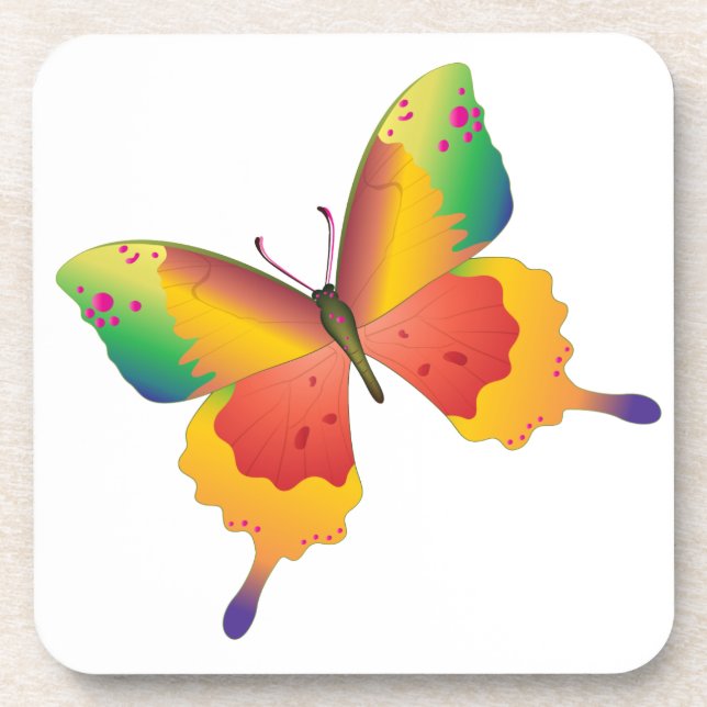Painted Butterfly Beverage Coaster (Front)