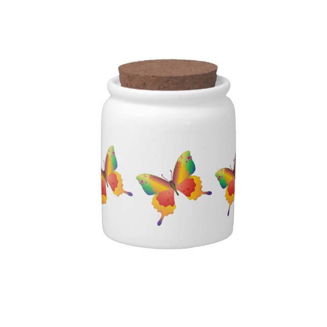 Painted Butterfly Candy Jar (Front)