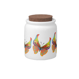 Painted Butterfly Candy Jar