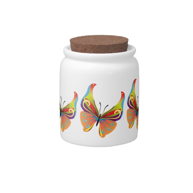 Painted Butterfly Candy Jar (Front)