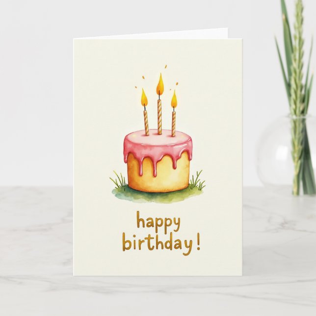 Painted Candle Birthday Card (Front)