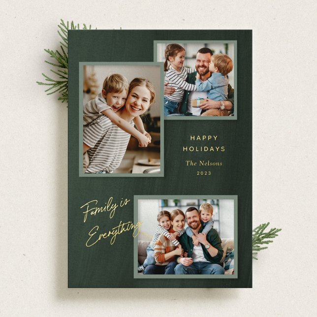 Painted Canvas Photo Gallery Holiday Foil Card (Creator Uploaded)