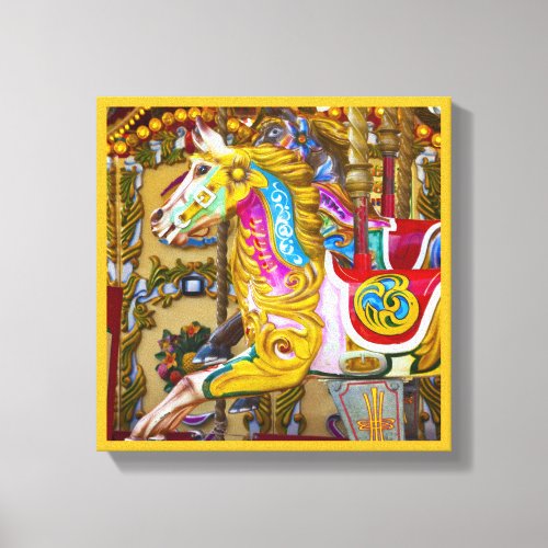 Painted Carousel Horse canvas