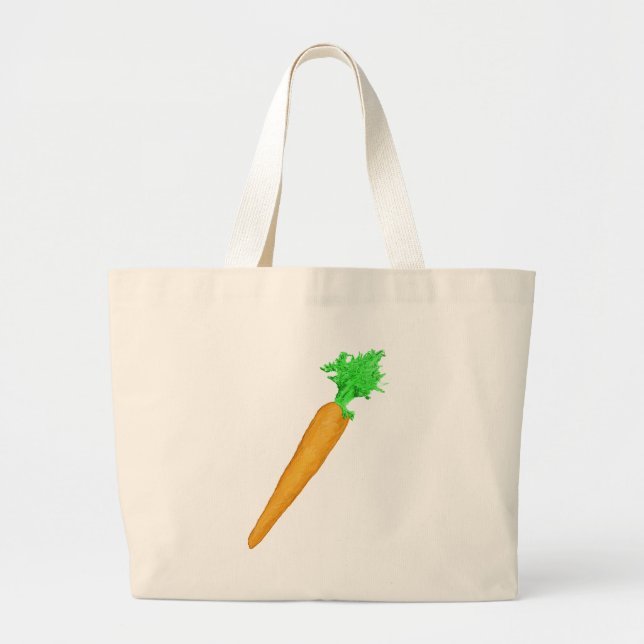 Painted Carrot Large Tote Bag (Front)