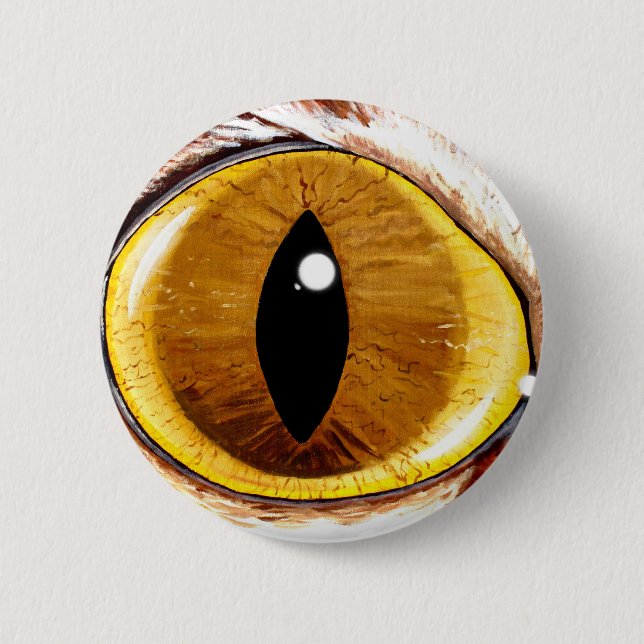 Painted Cat's Eye Pinback Button (Front)