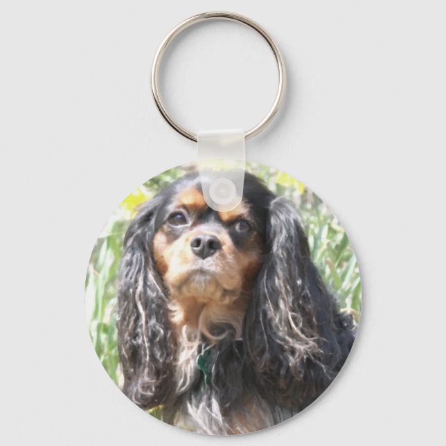 Painted Cavalier King Charles Spaniel Keychain (Front)