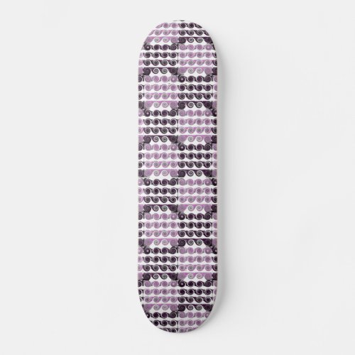 Painted Checkered Swirls Purple 2 Skateboard