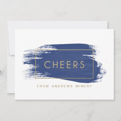Painted Cheers Corporate Holiday Thank You Card