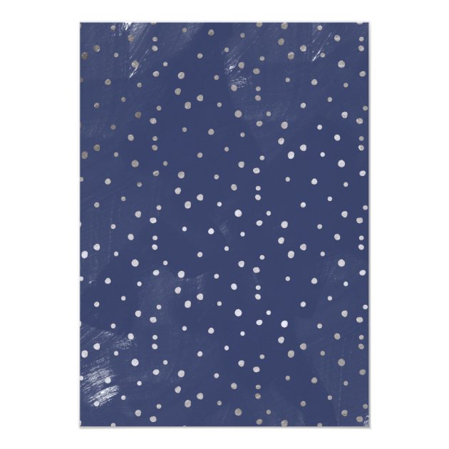 Painted Cheers Faux Silver Foil and Blue Abstract Card
