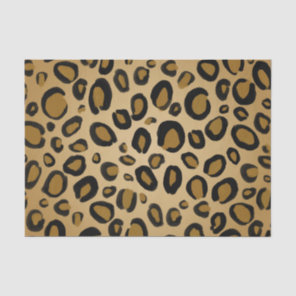 Painted Cheetah Leopard Print Spots Gold Beige Tan Tissue Paper