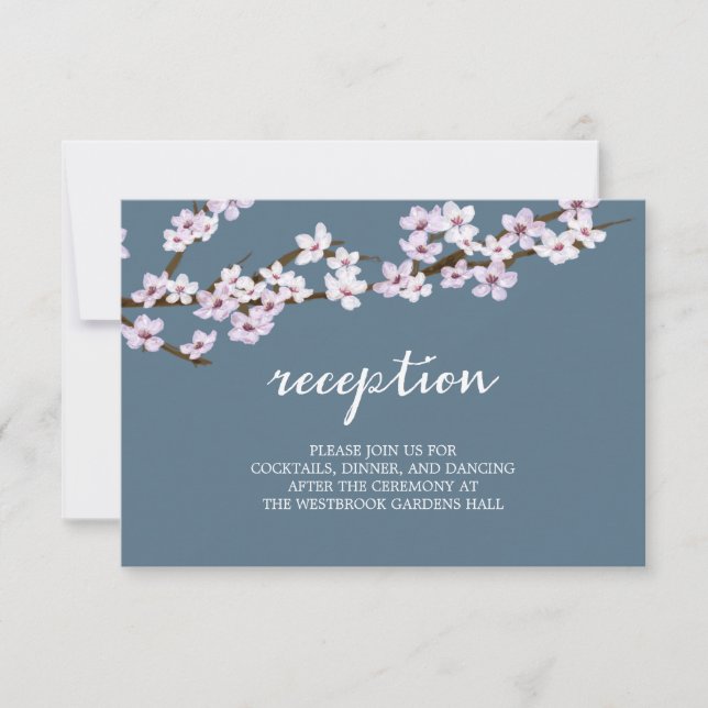 Painted Cherry Blossoms Wedding Invitation (Front)
