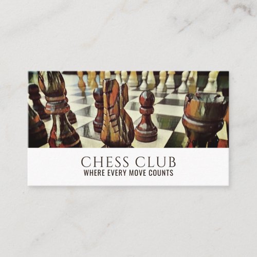 Painted Chess Board Chess Club Business Card