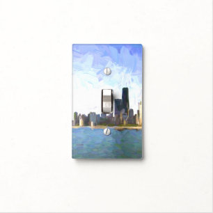 Painted Chicago Design Light Switch Cover