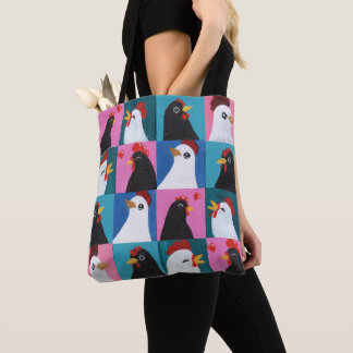Painted Chickens Tote Bag