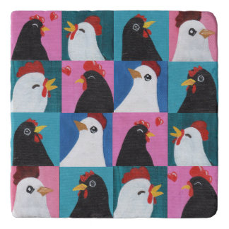 Painted Chickens  Trivet