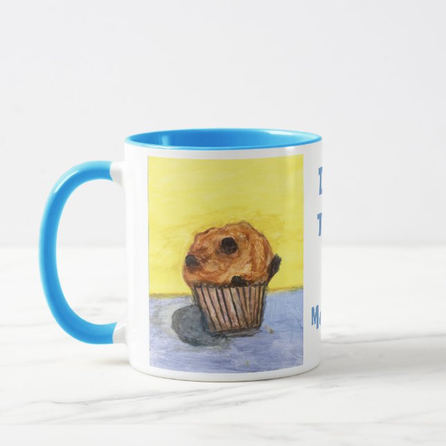 Painted Chocolate Chip Muffin Ceramic Mug (Left)