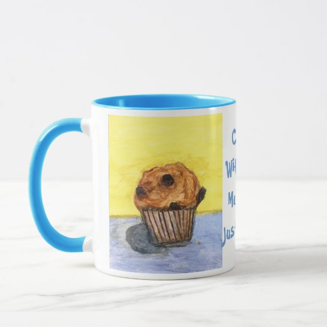 Painted Chocolate Chip Muffin Ceramic Mug (Left)