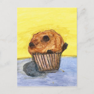Painted Chocolate Chip Muffin Postcard