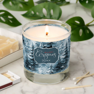 Painted Christmas Trees Blue ID1008 Scented Candle