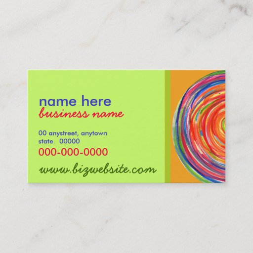 Customizable Painted Circle Business Card