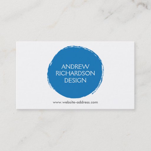 Customizable PAINTED CIRCLE LOGO in BLUE Business Card Templates