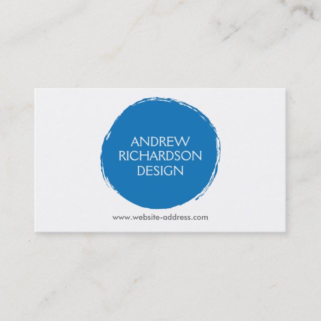 PAINTED CIRCLE LOGO in BLUE Business Card (Front)