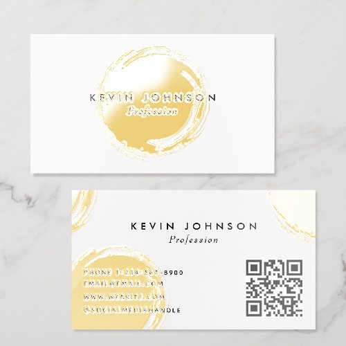 Painted Circle Luxe Real Gold Designer Logo Foil Business Cards