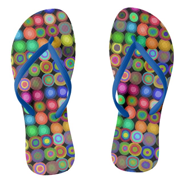 Painted Circles | Colorful Flip Flops (Footbed)