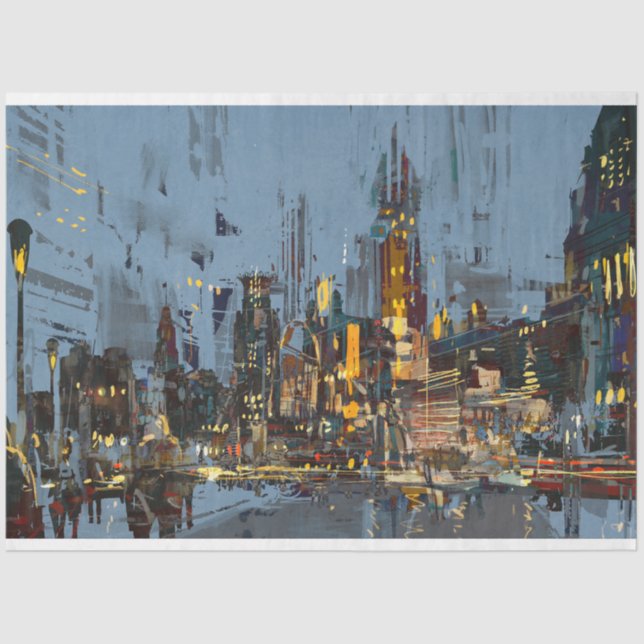Painted City at Night  Tissue Paper (Front)