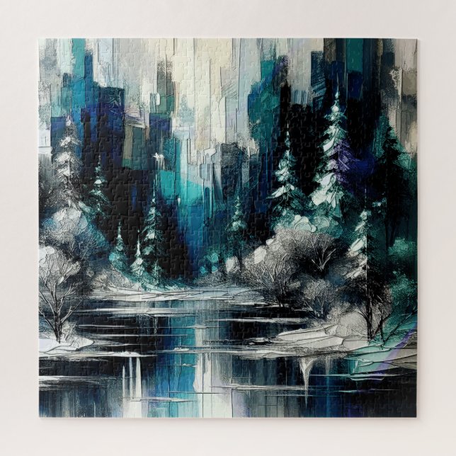 Painted City Winter Scene 1006 Jigsaw Puzzle (Vertical)