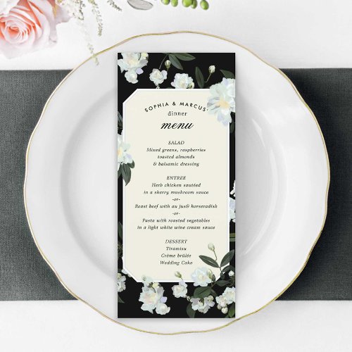 Painted Climbing Roses Wedding Menu