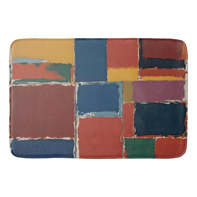 Painted Color Blocks Bath Mat (Front)