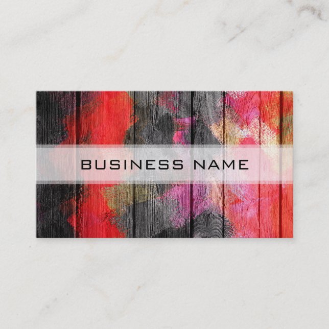 Painted Color Wood Look #4 Business Card (Front)