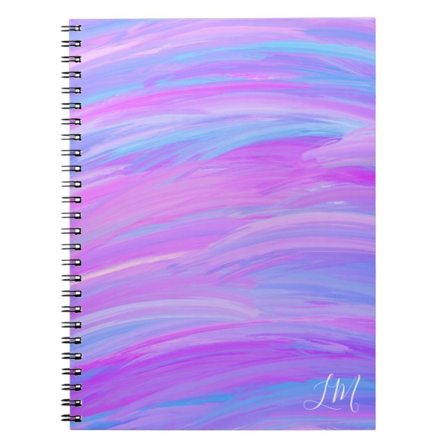 Painted Colors Personalized Spiral Photo Notebook (Front)