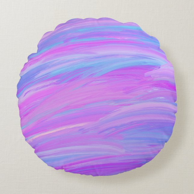 Painted Colors Round Pillow (Front)