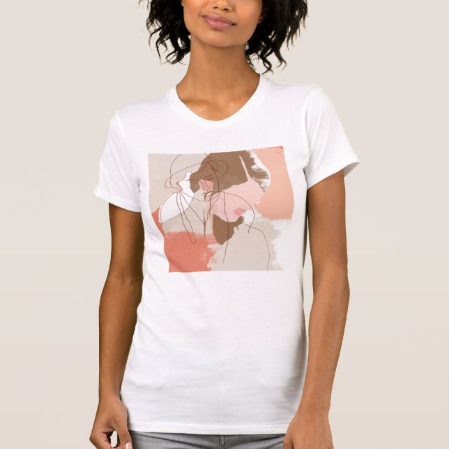 Painted Contour Female Portrait T-Shirt (Front)