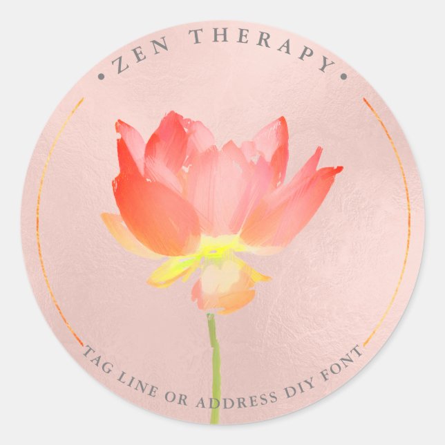 Painted Coral Lotus Ombre stickers (Front)