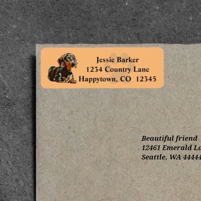 Painted Dachshund Return Address Label (Creator Uploaded)