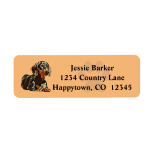 Painted Dachshund Return Address Label