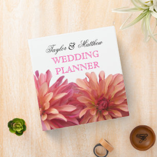 Painted Dahlia Floral Wedding Planner 1.5 Inch Binder