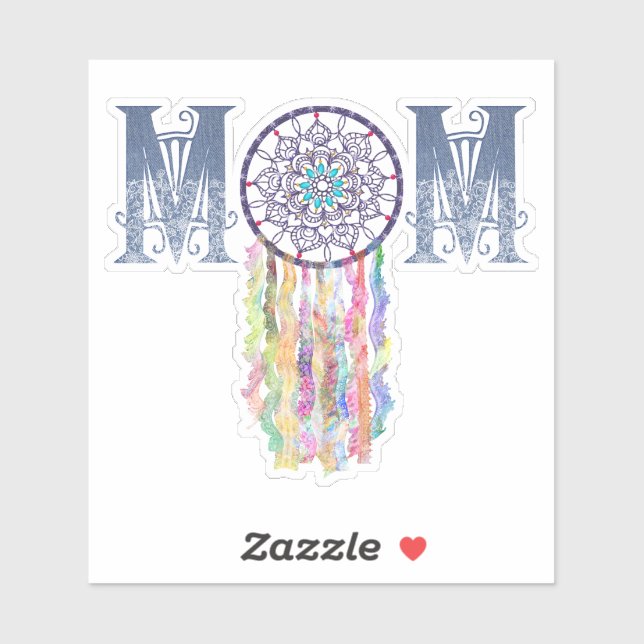 Painted Denim and Dream Catcher MOM | Beautiful Sticker (Sheet)