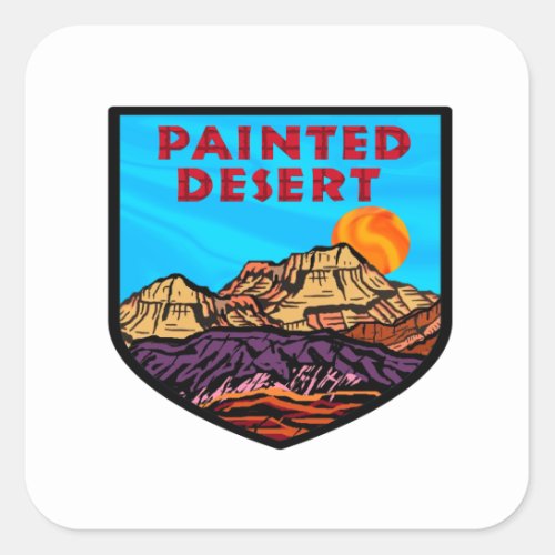 Painted desert amazement square sticker