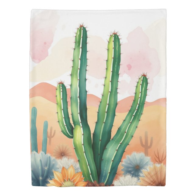 Painted Desert Blooms Duvet Cover (Front)