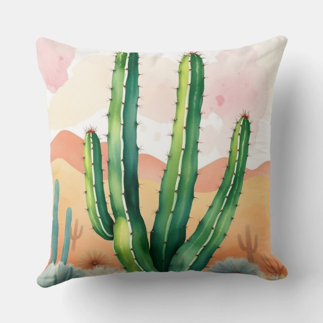 Painted Desert Blooms Throw Pillow (Back)