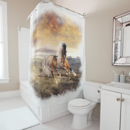 Painted Desert Horse Shower Curtain pick color Shower Curtain