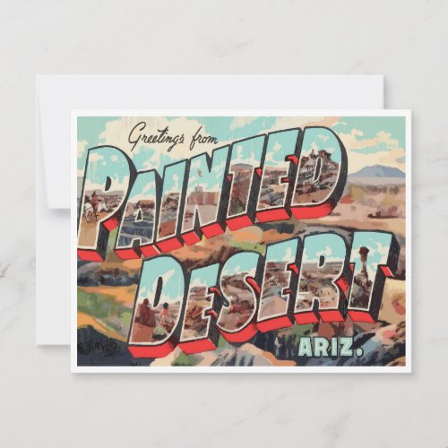 Painted Desert Letters Vintage Postcard