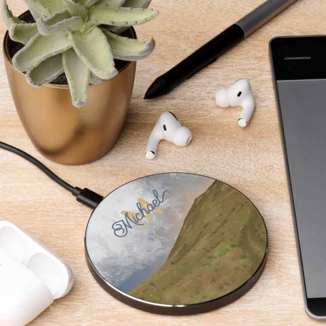 Painted Desert Monogrammed Wireless Charger (Desk 2)