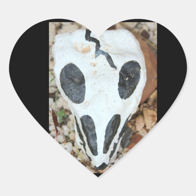 painted dia del muerte skull heart sticker (Front)