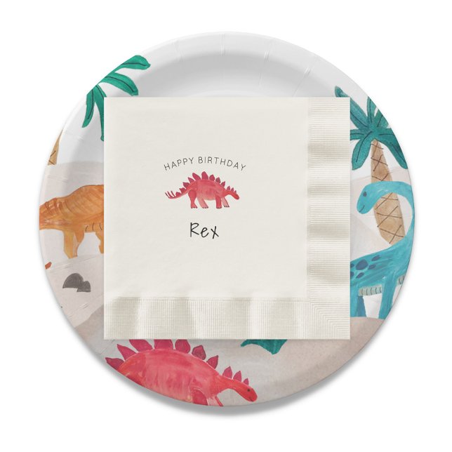 Painted Dino Birthday Party Napkins (Creator Uploaded)