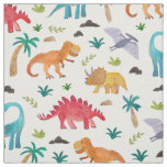 Painted Dinos Fabric